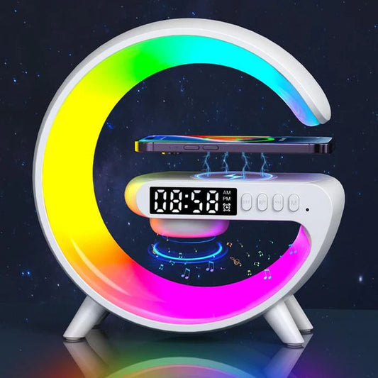 Multifunctional Wireless Charging & Smart Bluetooth Speaker with RGB Lighting