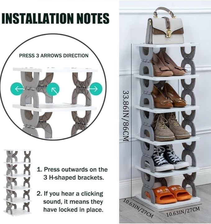 Versatile 6-Layer Shoe Rack – Maximize Storage & Organize Your Space! ( Stackable, Dust Resistence)